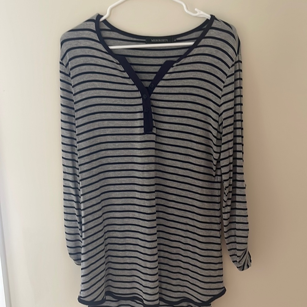 Navy grey striped shirt